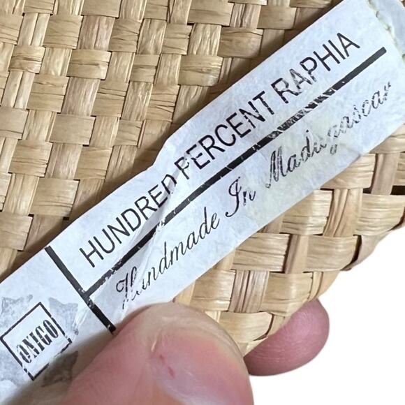 Vintage 100% Raffia Natural Straw Fedora Hat | Handmade in Madagascar - Picture 8 of 9